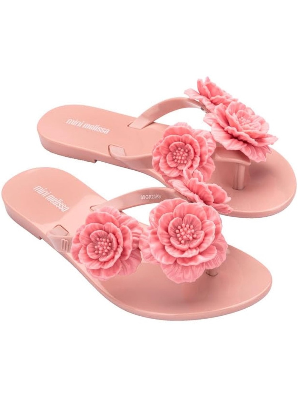 Mini Melissa Pink Floral Jelly Sandals | mini melissa Harmonic Girls Flip Flops